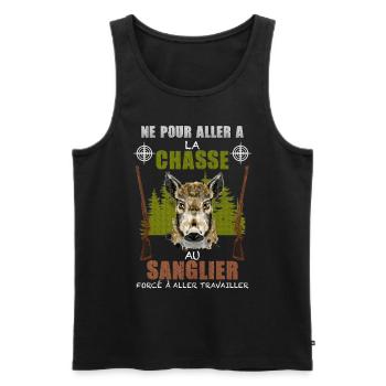 La Chasse Au Sanglier J'Aime Cadea Homme - Débardeur bio Premium Homme - noir - Devant - AI Model Male 178 light (178cm)
