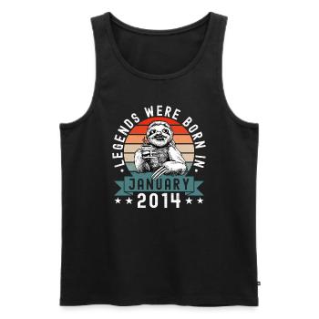 Legends Were Born In January 2014 Sloth Sloth - Men's Premium Organic Tank Top - black - Front - Michal (187cm)