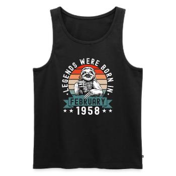 Legends Were Born In February 1958 Sloth Sloth - Men's Premium Organic Tank Top - black - Front - Michal (187cm)