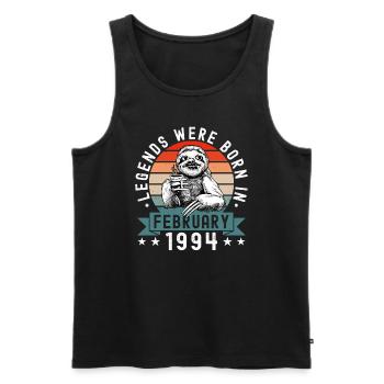 Legends Were Born In February 1994 Sloth Sloth - Men's Premium Organic Tank Top - black - Front - Michal (187cm)
