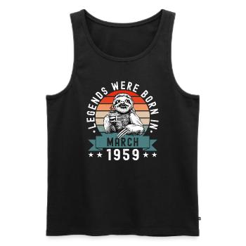 Legends Were Born In March 1959 Sloth Sloth - Men's Premium Organic Tank Top - black - Front - Michal (187cm)