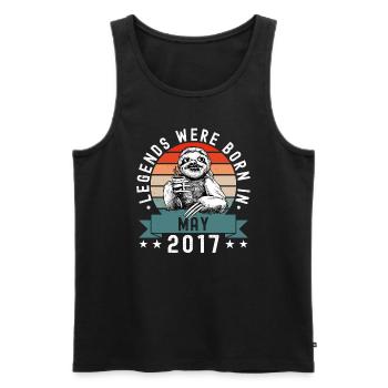 Legends Were Born In May 2017 Sloth Sloth - Men's Premium Organic Tank Top - black - Front - Michal (187cm)