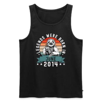 Legends Were Born In June 2014 Sloth Sloth - Men's Premium Organic Tank Top - black - Front - Michal (187cm)
