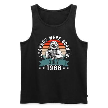 Legends Were Born In July 1988 Sloth Sloth - Men's Premium Organic Tank Top - black - Front - Michal (187cm)