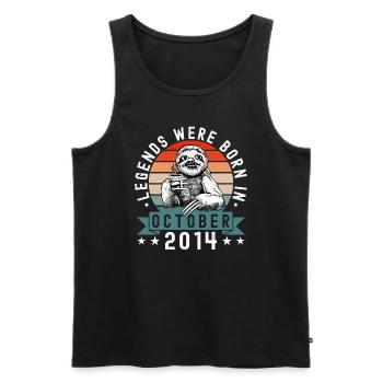 Legends Were Born In October 2014 Sloth Sloth - Men's Premium Organic Tank Top - black - Front - Michal (187cm)