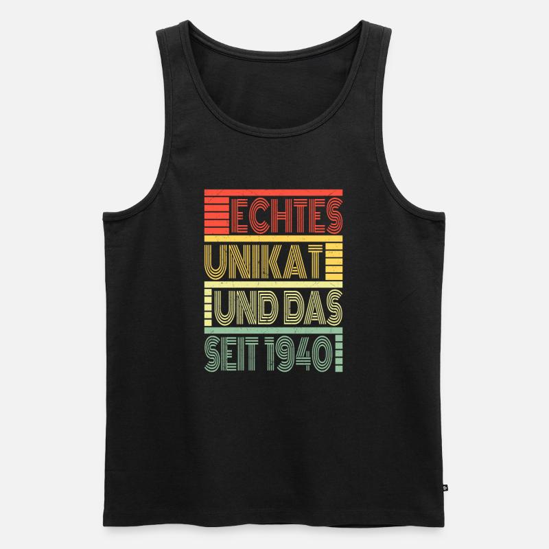 Echtes Unikat Seit 1940 Geboren 1940 Geburtstag - Männer Premium Bio Tank Top - Schwarz