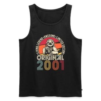 2001 Birthday vintage vintage sloth gift - Men's Premium Organic Tank Top - black - Front - Michal (187cm)