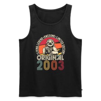 2003 Birthday vintage vintage sloth gift - Men's Premium Organic Tank Top - black - Front - Michal (187cm)