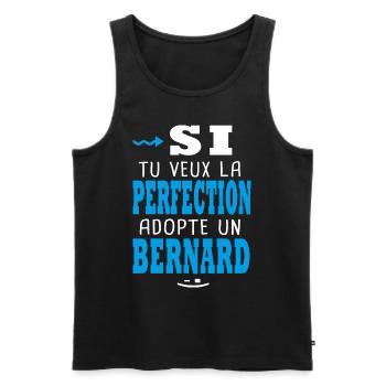 Bernard Si tu veux la perfection adopte un bernard - Débardeur bio Premium Homme - noir - Devant - Michal (187cm)