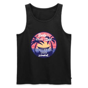 Rente ist, wenn der Stuhl sich nicht mehr dreht - Männer Premium Bio Tank Top - Schwarz - Vorne - AI Model Male 178 light (178cm)