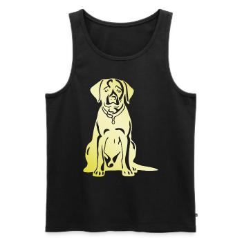Labrador Hund Silhouette - Männer Premium Bio Tank Top - Schwarz - Vorne - Michal (187cm)