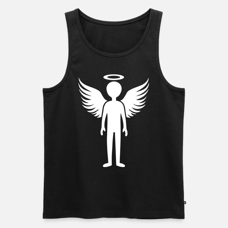 Engel Symbol - Männer Premium Bio Tank Top - Schwarz