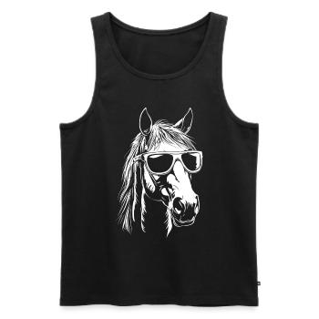 Pferd Sonnenbrille - Männer Premium Bio Tank Top - Schwarz - Vorne - Michal (187cm)