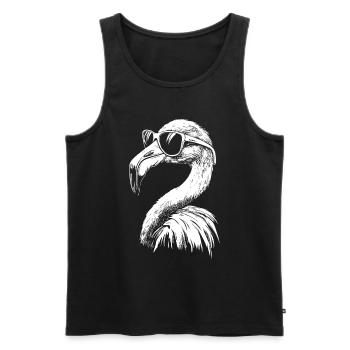 Cool Flamingo Sunglasses Summer - Men's Premium Organic Tank Top - black - Front - Michal (187cm)
