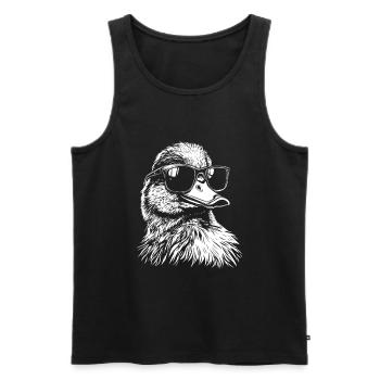 Cool Ente Sonnenbrille - Männer Premium Bio Tank Top - Schwarz - Vorne - Michal (187cm)