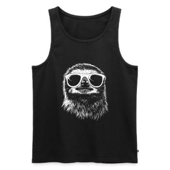 Cool paresseux lunettes de soleil été graphique - Débardeur bio Premium Homme - noir - Devant - Michal (187cm)