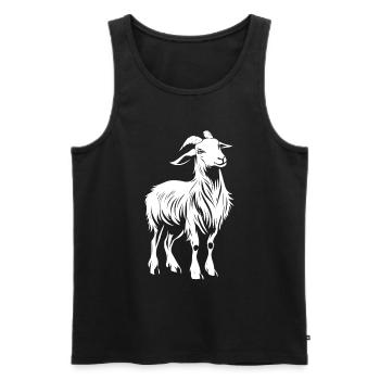 Ziege Goat - Männer Premium Bio Tank Top - Schwarz - Vorne - Michal (187cm)