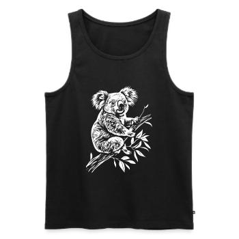 Koala Minimal - Männer Premium Bio Tank Top - Schwarz - Vorne - AI Model Male 178 light (178cm)