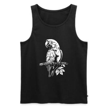 Perroquet blanc - Débardeur bio Premium Homme - noir - Devant - Michal (187cm)