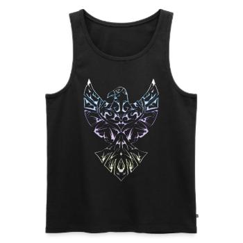 Tatouage Tribal Aigle Tatouage Aztèque - Débardeur bio Premium Homme - noir - Devant - Michal (187cm)