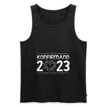 Konfirmation 2023 der Countdown läuft - Männer Premium Bio Tank Top - Schwarz - Vorne - Michal (187cm)