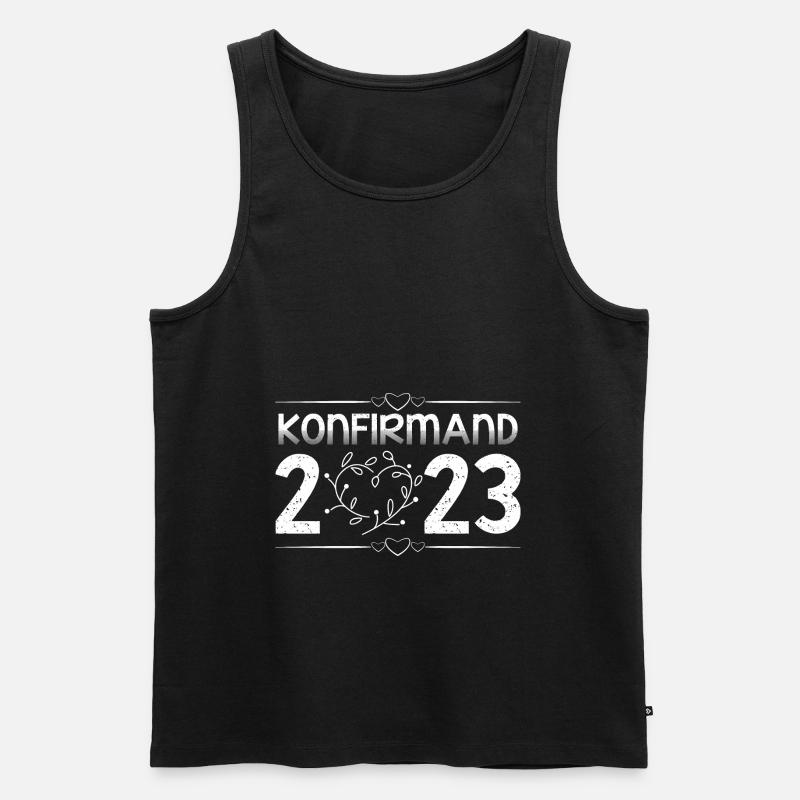 Konfirmation 2023 der Countdown läuft - Männer Premium Bio Tank Top - Schwarz