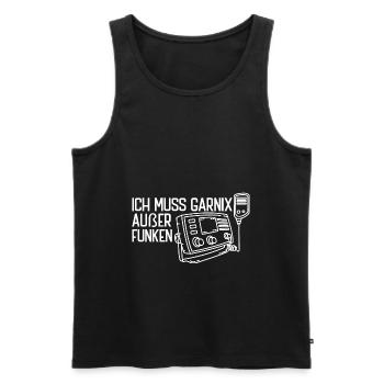 Amateurfunk ich muss garnix Amateurfunker - Männer Premium Bio Tank Top - Schwarz - Vorne - Michal (187cm)