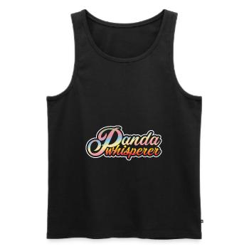 Panda Whisperer / Funny Panda Friends Shirt - Men's Premium Organic Tank Top - black - Front - Michal (187cm)