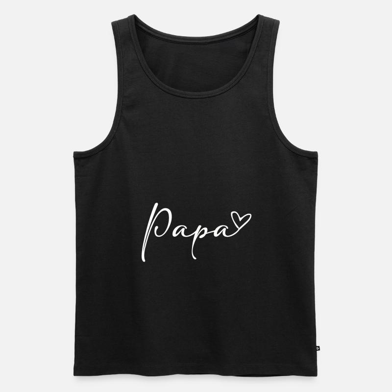 Papa Papi Dad Daddy Herz Liebe Geschenk Verkündung - Männer Premium Bio Tank Top - Schwarz