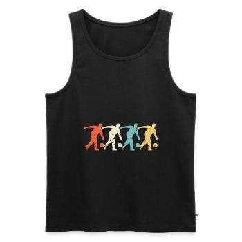 Bowling Retro Männer Bowling Spieler - Männer Premium Bio Tank Top - Schwarz - Vorne - AI Model Male 178 light (178cm)