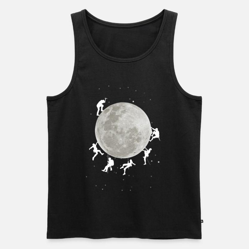 Auf den Mond klettern - Männer Premium Bio Tank Top - Schwarz