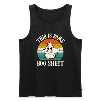 Dies ist Boo Sheet Ghost Retro Halloween Kostüm - Männer Premium Bio Tank Top - Schwarz - Vorne - Michal (187cm)