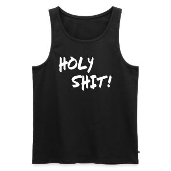 Holy Shit! - Männer Premium Bio Tank Top - Schwarz - Vorne - Michal (187cm)