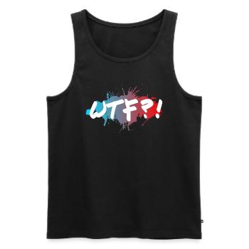 WTF - Männer Premium Bio Tank Top - Schwarz - Vorne - Michal (187cm)