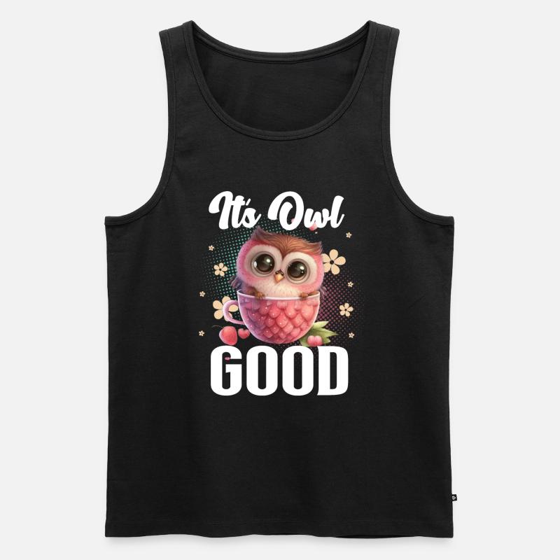 Eule Eulen Its Owl Good - Männer Premium Bio Tank Top - Schwarz