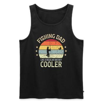 Retro Fishing Dad Cooler Papa Angler - Männer Premium Bio Tank Top - Schwarz - Vorne - AI Model Male 178 light (178cm)