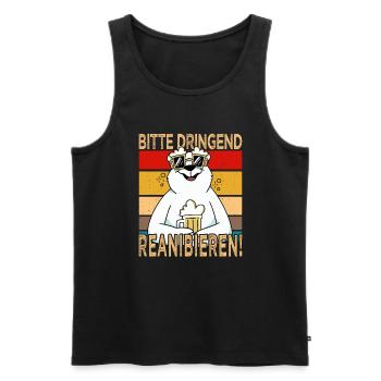 Please urgently reanimate Father's Day Beer Saufshirt - Men's Premium Organic Tank Top - black - Front - Michal (187cm)