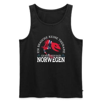 Ich muss nur nach Norwegen Skandinavien Norwegen - Männer Premium Bio Tank Top - Schwarz - Vorne - Michal (187cm)