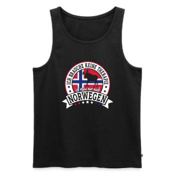 Ich muss nur nach Norwegen Skandinavien Norwegen - Männer Premium Bio Tank Top - Schwarz - Vorne - Michal (187cm)