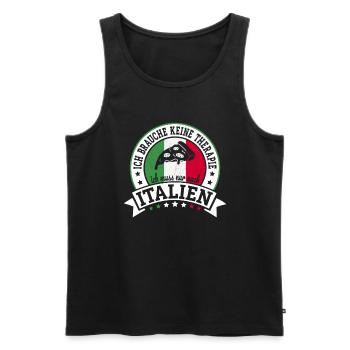Ich muss nur nach Italien Italienurlaub Italien - Männer Premium Bio Tank Top - Schwarz - Vorne - AI Model Male 178 light (178cm)