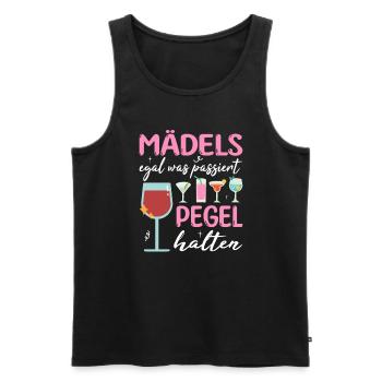 Mädels Pegel halten Mallorca Junggesellenabschied - Männer Premium Bio Tank Top - Schwarz - Vorne - Michal (187cm)