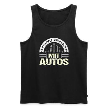 I still play with car mechanic - Men's Premium Organic Tank Top - black - Front - Michal (187cm)