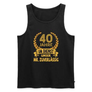 Cadeau d’anniversaire de l’entreprise 40 ans de service - Débardeur bio Premium Homme - noir - Devant - Michal (187cm)