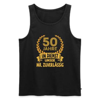 Cadeau d’anniversaire de l’entreprise 50e anniversaire - Débardeur bio Premium Homme - noir - Devant - Michal (187cm)