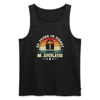 50th Anniversary Company Anniversary Gift - Men's Premium Organic Tank Top - black - Front - Michal (187cm)