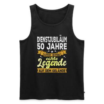 Cadeau d’anniversaire de l’entreprise 50e anniversaire - Débardeur bio Premium Homme - noir - Devant - Michal (187cm)