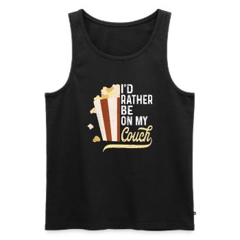 I'd rather be on my Couch Chiller Couch Potato - Männer Premium Bio Tank Top - Schwarz - Vorne - AI Model Male 178 light (178cm)