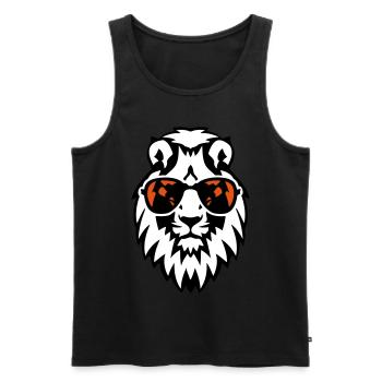 lion animal sun glasses - Men's Premium Organic Tank Top - black - Front - AI Model Male 178 light (178cm)