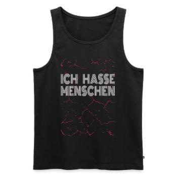 Ich hasse Menschen - Männer Premium Bio Tank Top - Schwarz - Vorne - Michal (187cm)