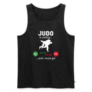 Judo ruft und ich muss gehen - Männer Premium Bio Tank Top - Schwarz - Vorne - AI Model Male 178 light (178cm)